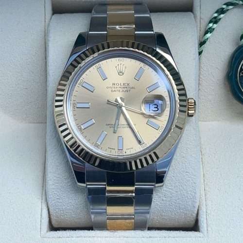 ROLEX DATEJUST GOLD DIAL 18K YELLOW GOLD 41MM SWISS REPLICA 126333 GLD JUB photo review