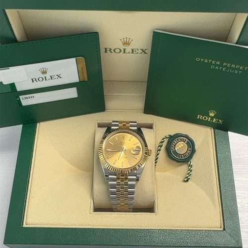 ROLEX DATEJUST GOLD DIAL 18K YELLOW GOLD 41MM SWISS REPLICA 126333 GLD JUB photo review